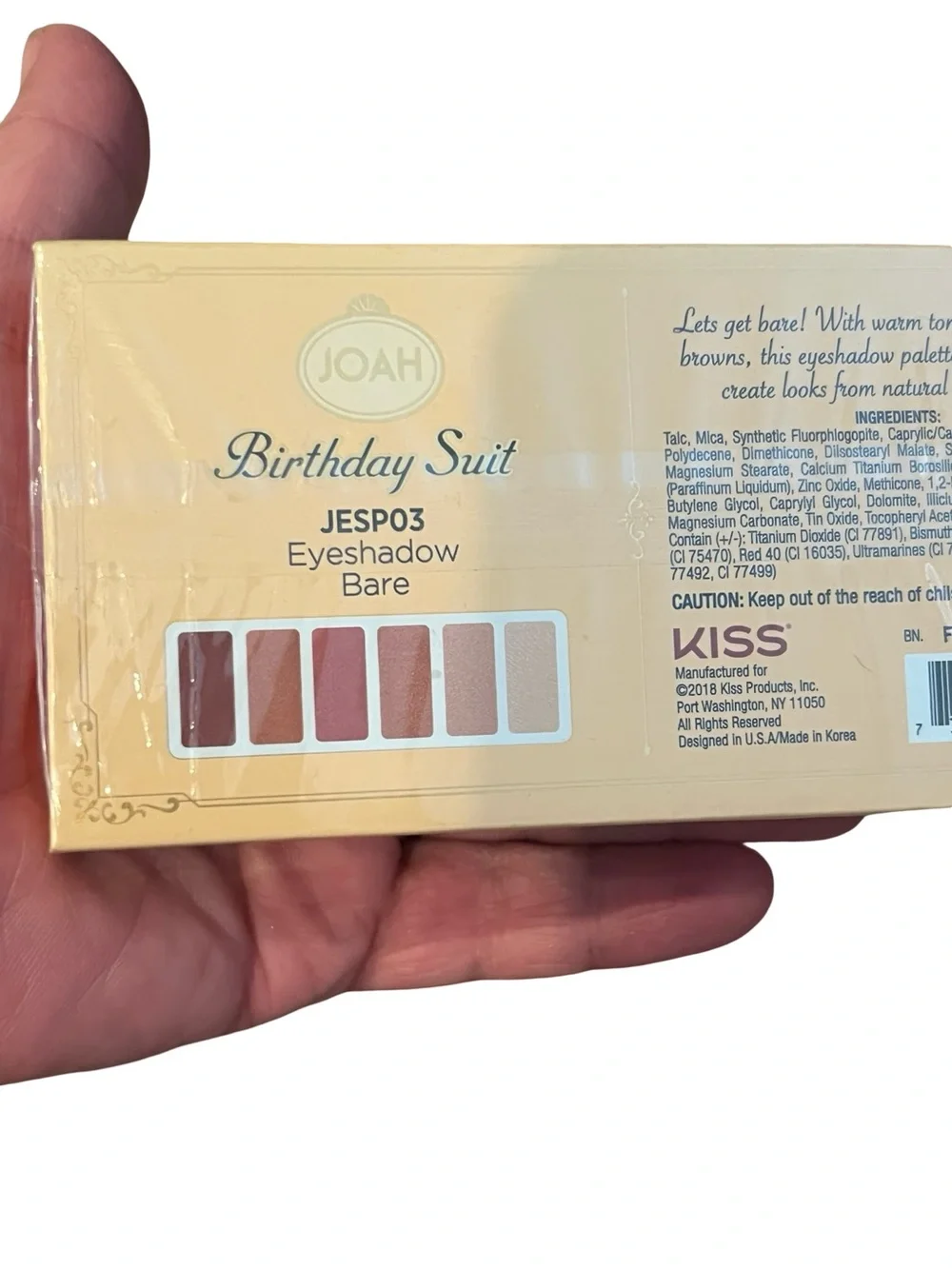 Joah Birthday Suit Eyeshadow Palette - Bare (Pink & Cream) FINAL PRICE DROP